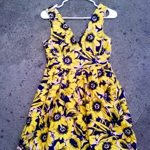Floral Yellow and Blue JCrew dress